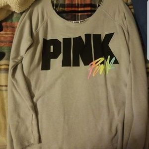 vs pink off shoulder sweater